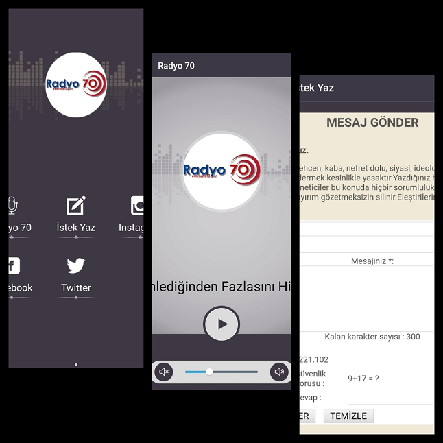 RADYO 70 ANDROID UYGULAMAMIZ GÜNCELLENDİ